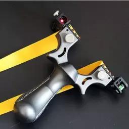 Profesionálny laserový lovecký prak s ergonomickou polykarbonátovou rukoväťou, čierny