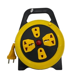 Predlžovací kábel 5 m, 4 zásuvky, žltý
