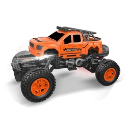 Rádiom riadené terénne pretekárske auto, 1:16, so svetelnými efektmi, funkcia driftovania v teréne, oranžové