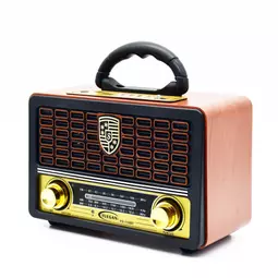 Rádio FM/AM/SW napájané z batérie s pripojením USB a AUX, MP3 prehrávač s diaľkovým ovládaním, svetlohnedá farba