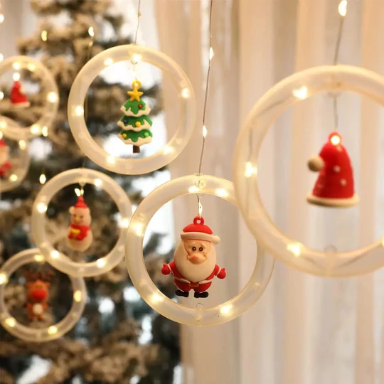 Vianočná LED svetelná reťaz  s vianočnými figúrkami, teplá biela, 3 metre