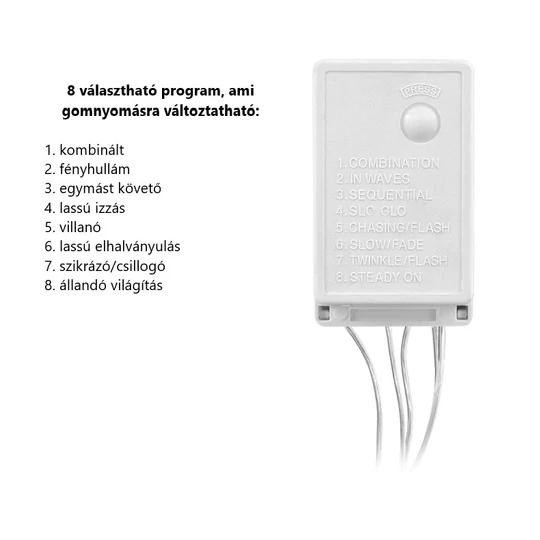 180 LED 8 programových vianočných svetielok s 8,5 m šnúrou žiaroviek - modré