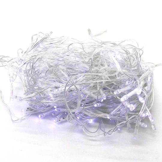 180 LED 8 programových vianočných svetielok, 8,5 m, 8,5 m šnúra žiaroviek - studená biela