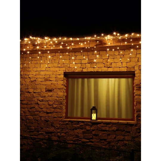 180 LED 8 programových vianočných svetielok, 8,5 m, 8,5 m - teplá biela