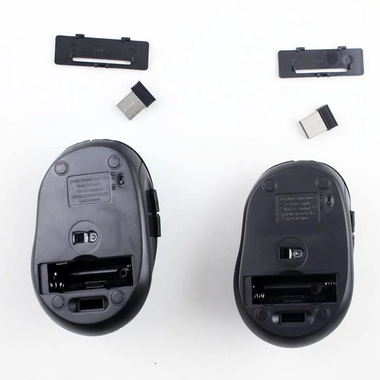 Bezdrôtová optická myš s adaptérom USB, 1200 dpi, čierna