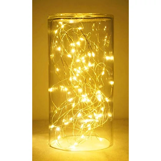 100 LED 8 Program Vnútorné mikro LED vianočné stromčekové svetlo 11,5 metra - teplá biela