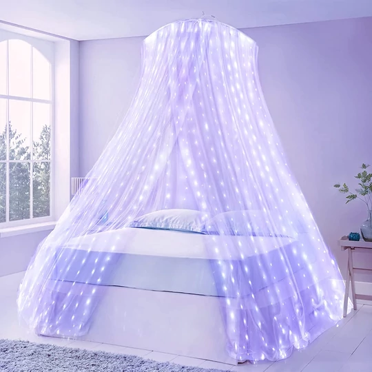 LED svetelný záves 2x2 m s 8 programami, vnútorný a vonkajší, nastaviteľný - studená biela