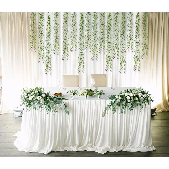 3x2 metre LED svetelná clona s malými zelenými lístkami, 8 programov, modrá, programovateľná