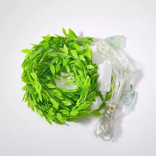 3x2 metre LED svetelná clona s malými zelenými lístkami, 8 programov, modrá, programovateľná