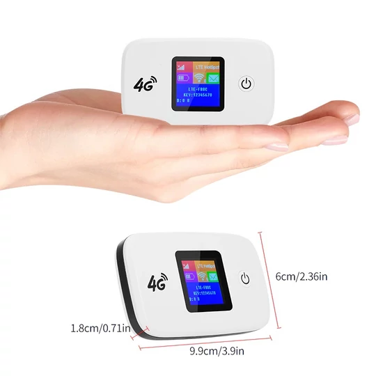Prenosný bezdrôtový 4G LTE modem a router s farebným displejom