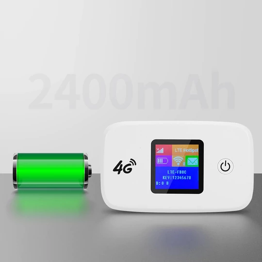 Prenosný bezdrôtový 4G LTE modem a router s farebným displejom