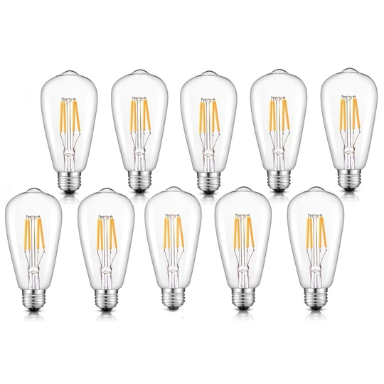 Veľká drevená závesná lampa v štýle Loft s 10 LED žiarovkami a kovaním - 120 cm
