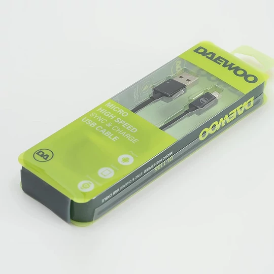 Daewoo microUSB kábel, 1 meter, čierny