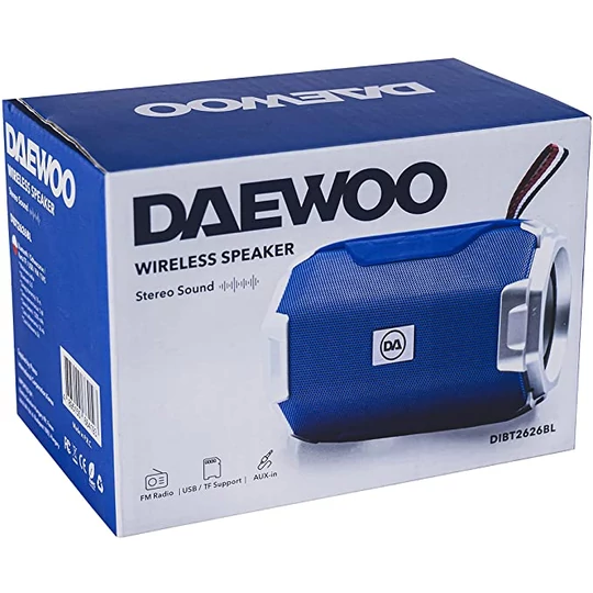 Daewoo Bezdrôtový prenosný reproduktor bluetooth, modrý, DIBT2626BL