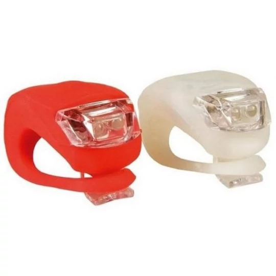 Sada LED svetiel na bicykel s vysokým jasom, biela a červená, 2 ks