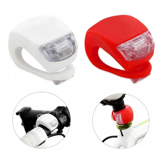 Sada LED svetiel na bicykel s vysokým jasom, biela a červená, 2 ks