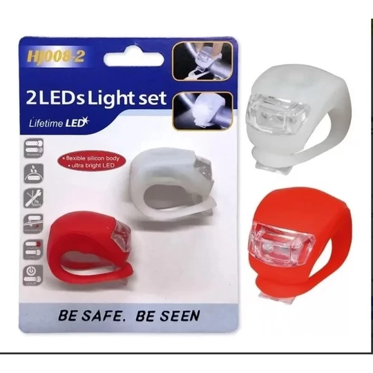 Sada LED svetiel na bicykel s vysokým jasom, biela a červená, 2 ks