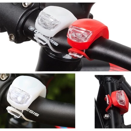 Sada LED svetiel na bicykel s vysokým jasom, biela a červená, 2 ks