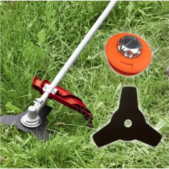 Benzínová kosačka na trávu Kiyoshi s drôtom + krovinorezná hlava, 62 cm3, 3,8 HP