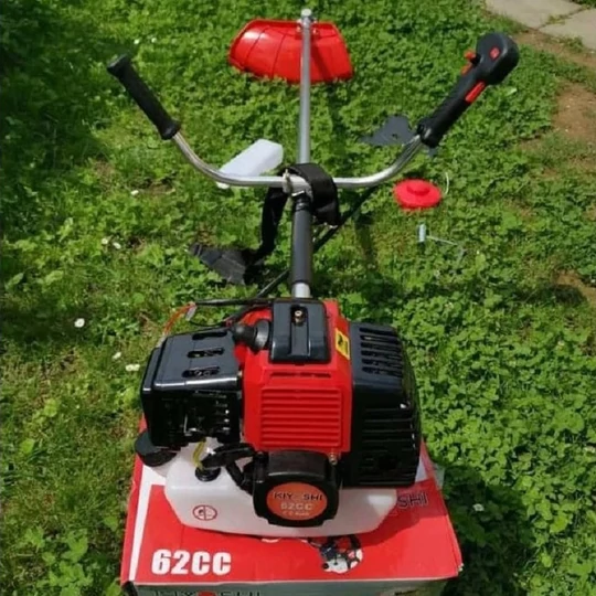 Benzínová kosačka na trávu Kiyoshi s drôtom + krovinorezná hlava, 62 cm3, 3,8 HP