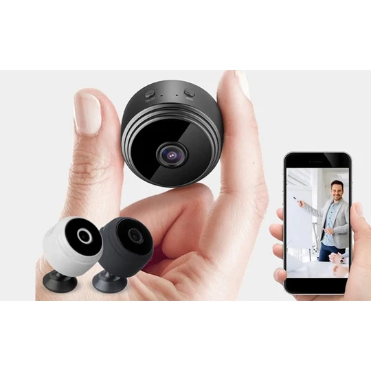 A9 magnetická mini HD Wifi IP kamera na batérie, čierna