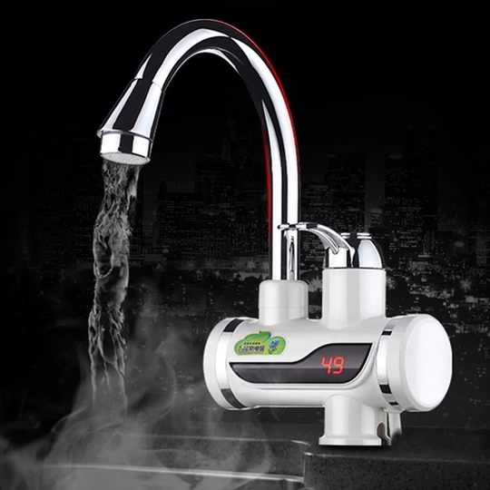 Prietokový ohrievač vody s LED displejom s výkonom 3 kW a vertikálnym pripojením