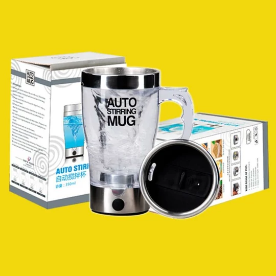 Samomiešací priehľadný hrnček, lenivý hrnček, hrnček do auta s motorickým mixérom