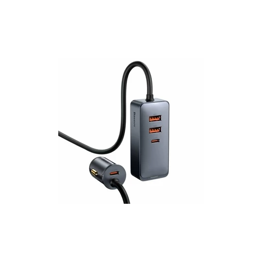 Nabíjačka USB a USB-C do automobilového zapaľovača Baseus so 4 zásuvkami