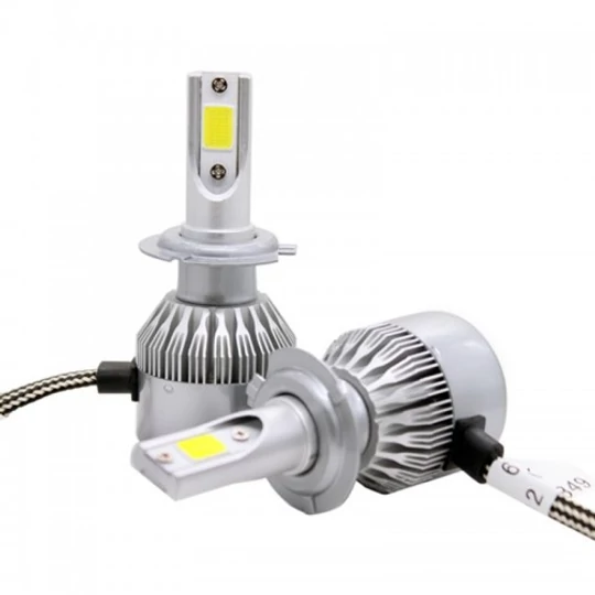 C6 LED žiarovka do auta s objímkou H7 - studená biela