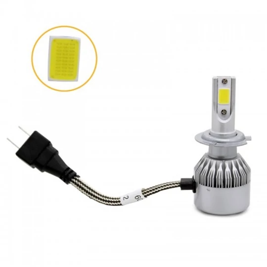 C6 LED žiarovka do auta s objímkou H7 - studená biela