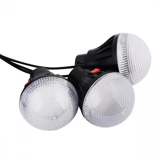 Multifunkčná LED lampa a powerbanka so solárnym panelom, 3 žiarovky 