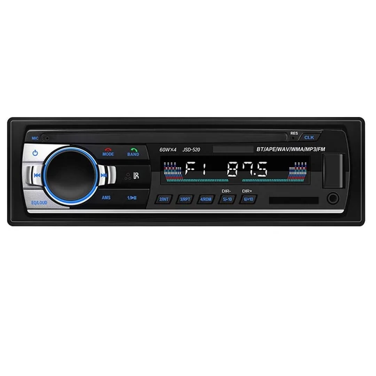 Hlavná jednotka autorádia Bluetooth 1 DIN, port USB/microSD/AUX, 4×60W, JSD-520