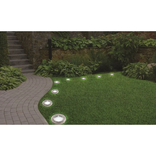 Diskové svetlá Sada 8 LED solárnych dráhových značkovačov, teplá biela