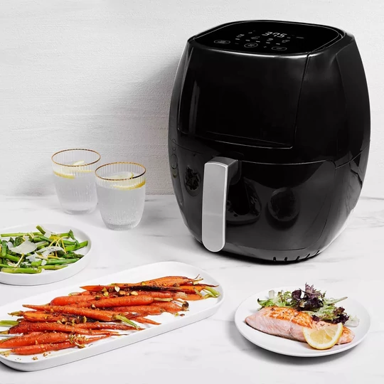 Bezolejová teplovzdušná fritéza Elite® s digitálnym displejom, miešacou lopatkou a okienkom 1800 W, objem 7,7 l 