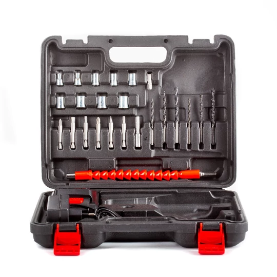 Súprava akumulátorového vŕtacieho kladiva a skrutkovača Elite® s 2 20V Li-ion batériami + 28 príslušenstvom v kufri E-CHD20-28B
