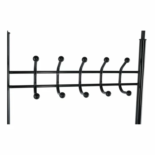Kovový vešiak do predsiene s 3 úrovňami na topánky 185x80x30 cm - čierny