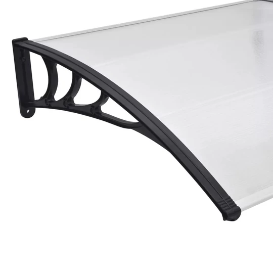 Plastová extra ľahká priesvitná strieška s upevňovacími prvkami 120 x 90 cm, čierny rám