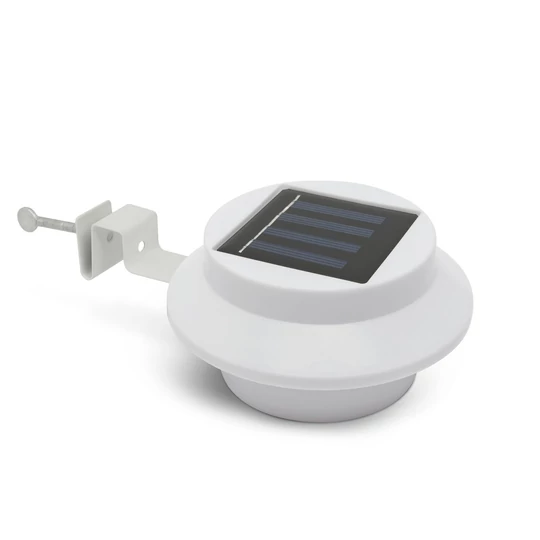 Solárne LED svetlo na žľaby alebo ploty, biele, 2 ks