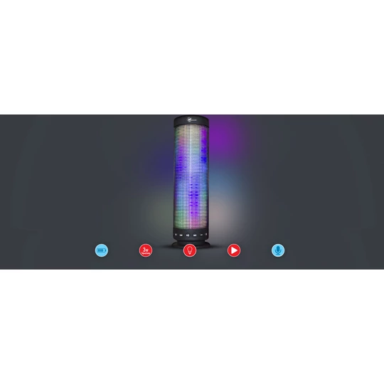 Reproduktor Falcon bluetooth so striedavým svetlom LED, LED-360