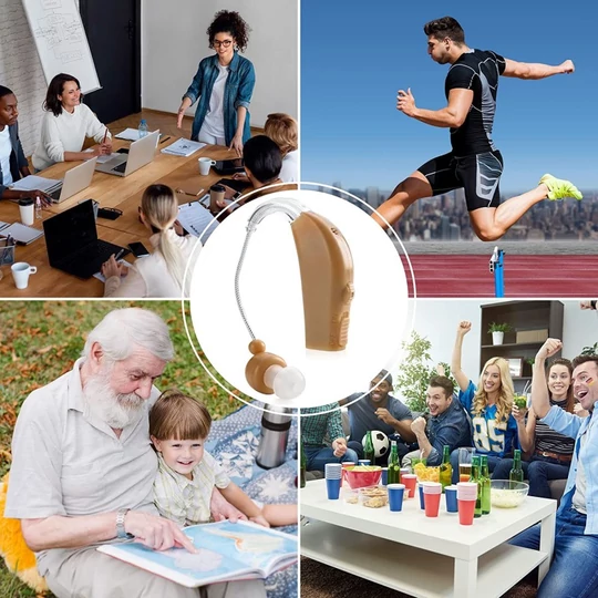Nabíjateľná sluchová pomôcka, zvuková zosilňovacia sluchová pomôcka, nastaviteľné ovládanie hlasitosti