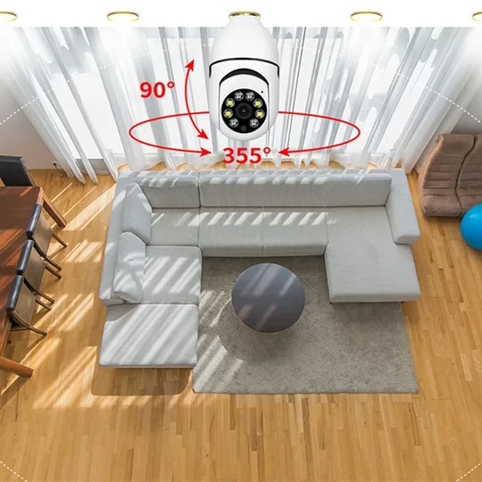 Smart IP panoramatická kamera WiFi so zásuvkou E27