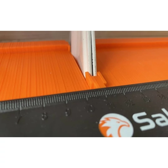 Kontúrovanie, meranie obrysov, šablóna na kopírovanie profilu so zabudovaným pravítkom, 12 cm