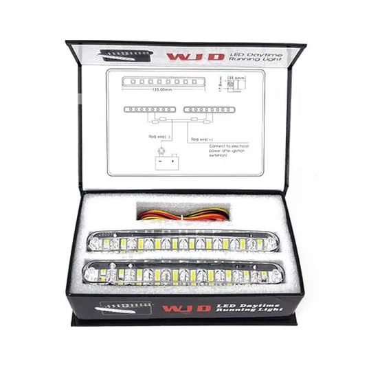 Univerzálne denné LED svetlo do auta, DRL, 2x8W, s označením E4