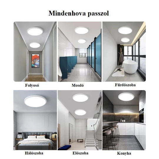 Úsporné stropné LED svietidlo, 24W, 30cm, biela príruba