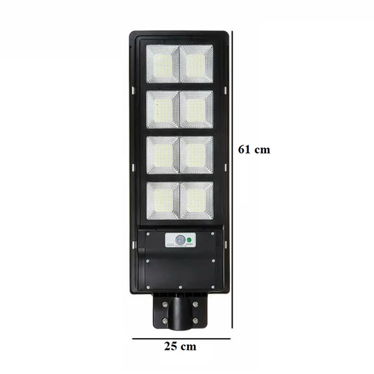 Extra jasné LED solárne pouličné svietidlo s diaľkovým ovládaním, pohybovým senzorom, 500W