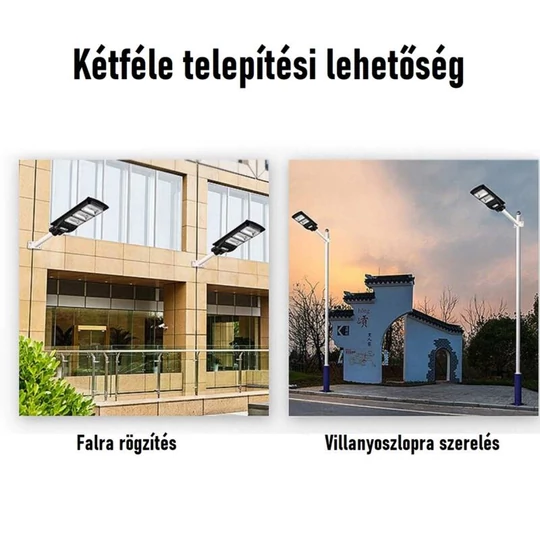 Extra jasné LED solárne pouličné svietidlo s diaľkovým ovládaním, pohybovým senzorom, 500W
