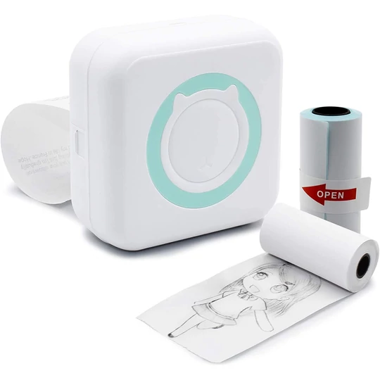 Prenosná mini tlačiareň napájaná batériou, inteligentná tlačiareň s termálnym papierom, pripojenie bluetooth