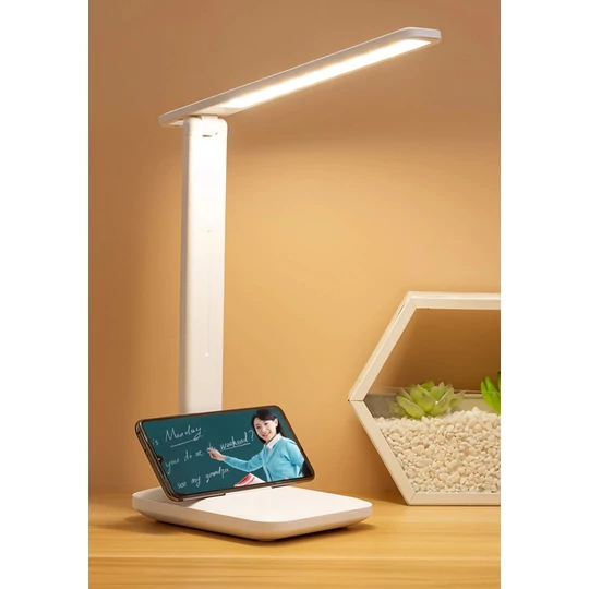 Stolná LED lampa s nastaviteľnou teplotou farieb a jasom s držiakom na telefón, 5W