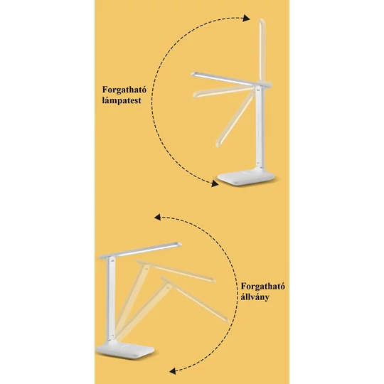 Stolná LED lampa s nastaviteľnou teplotou farieb a jasom s držiakom na telefón, 5W