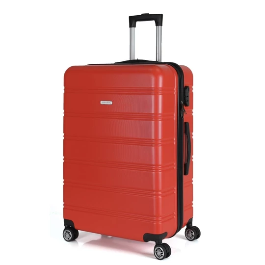 Royalty Line Sada 3 pevných kufrov so 4 dvojitými kolieskami, červená